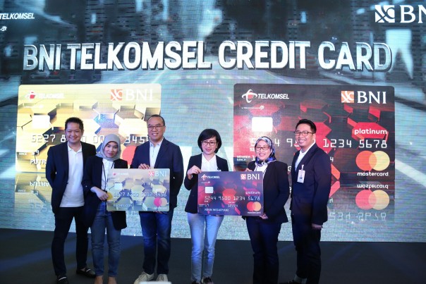Peluncuran produk co-branding berupa Kartu Kredit BNI Telkomsel di Jakarta, (2/8/2019)
