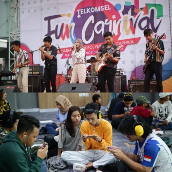 Keseruan acara Telkomsel Fun Carnival yang berlangsung sejak pagi hingga malam hari, bagi anak muda Kota Batam. Para pengunjung juga dapat menikmati berbagai kuliner lokal dimana pembayaran menggunakan LinkAja.
