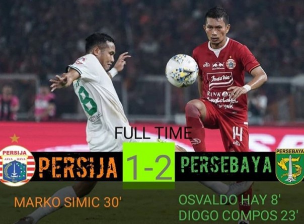 Persija kalah 1-2 dalam laga Liga 1 2019 melawan Persebaya, pada Selasa (17/12/2019).