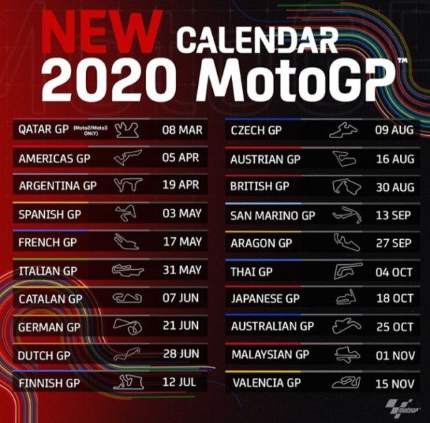 Jadwal MotoGP 2020 terbaru.