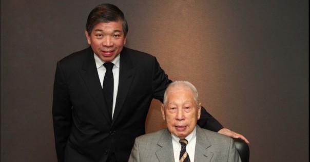 Teo Siong Seng (left), executive chairman, and Chang Yun Chung, founder and chairman emeritus of Pacific International Lines.