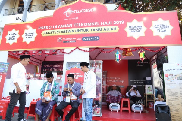 Posko siaga Haji yang dipersiapkan bagi jamaah calon haji 2019 (Dok. Telkomsel)