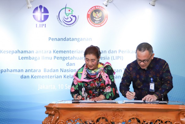 Kementerian Kelautan dan Perikanan (KKP) menandatangi Nota Kesepahaman (MoU) dengan Lembaga Ilmu Pengetahuan Indonesia (LIPI) tentang penelitian, pengembangan, dan pemanfaatan ilmu pengetahuan dan teknologi, serta pengingkatan kapasitas sumber daya manusia di bidang kelautan dan perikanan.