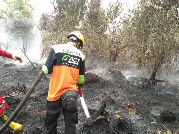 ACT Riau dan MRI bantu tim karhutla Riau padamkan api di Rimbo Panjang