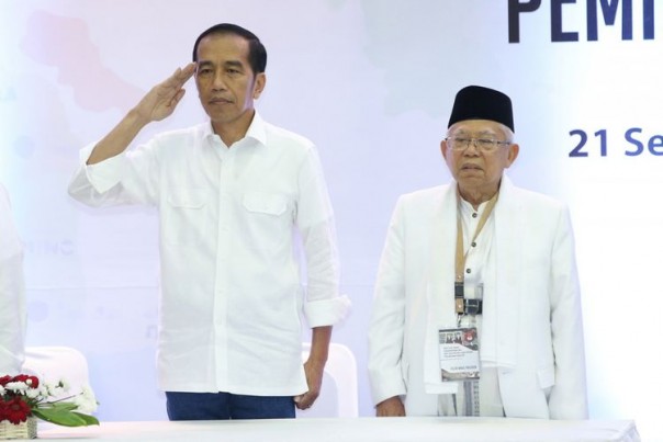 Presiden RI Joko Widodo dan Wakil Presiden Terpilih Maaruf Amin