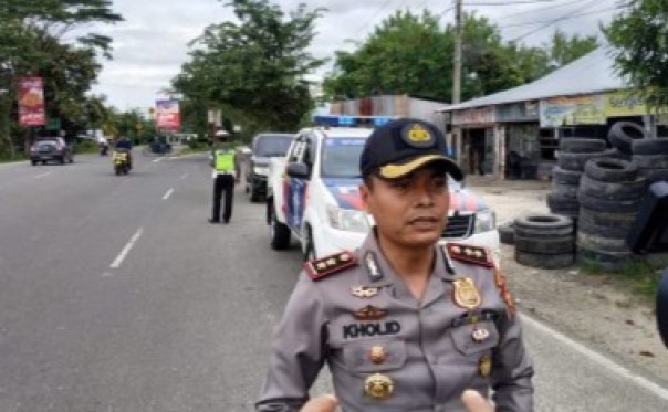 Satlantas Polres Kampar masih bersiaga di Jalan Lintas Riau-Sumbar hingga puncak arus balik