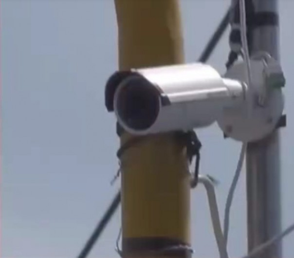Kamera CCTV di persimpangan di kota Pekanbaru.