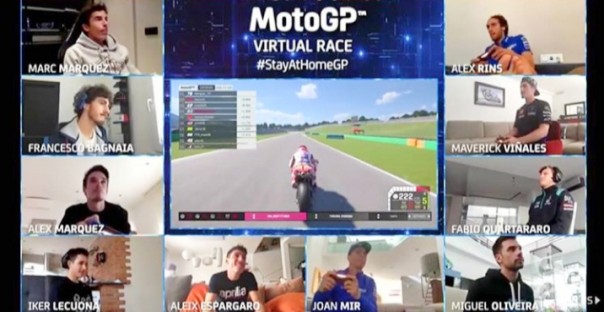 Virtual MotoGP 2020 yang diselenggarakan Dorna Sport pada Minggu (29/3/2020). 