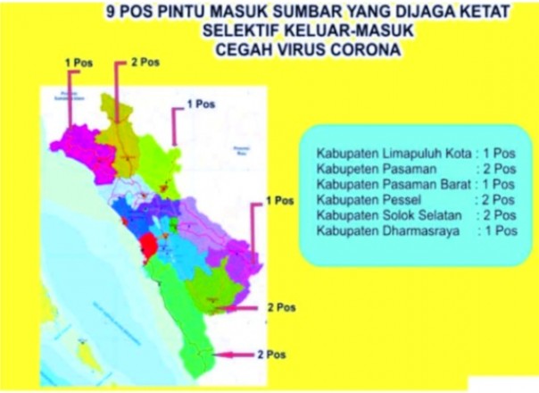 9 posko pintu masuk wilayah Sumatera Barat.
