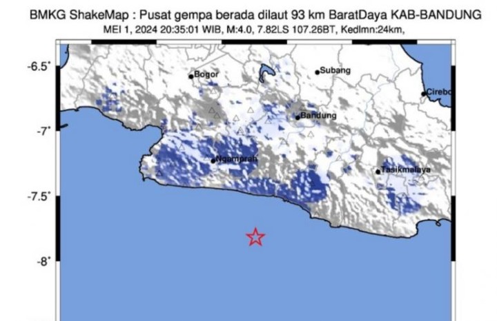 BMKG  Gempa M4 0 Bandung Dipicu Aktivitas Sesar Bawah Laut