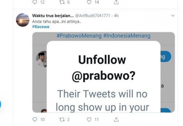 Pendukung kecewa, dan beramai-ramai blokir akun (Dok. Twitter)
