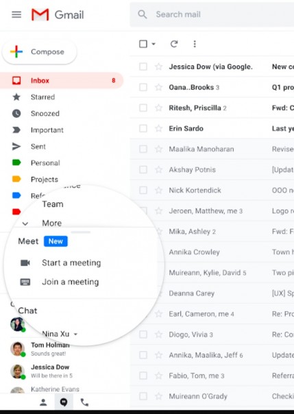 Google merilis tab Meet khusus di aplikasi Gmail untuk iOS dan Android.