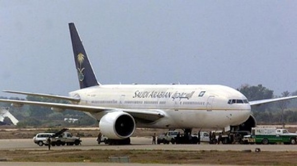 Ilustrasi pesawat Arab Saudi Airlines. 