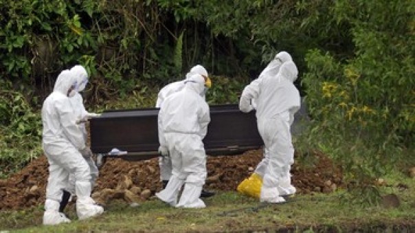 Ilustrasi pemakaman jenazah korban virus corona.