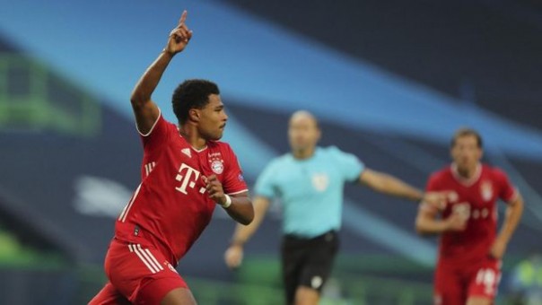 Serge Gnabry jadi bintang Bayern Munchen di Liga Champions, Kamis. 