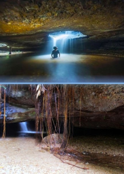 Pesona Air Terjun Si Bulek Sarasah Donat Terletak di Dalam Goa Pesona Air Terjun Si Bulek Sarasah Donat Terletak di Dalam Goa