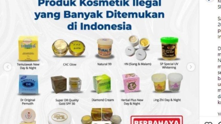 13 Produk Kosmetik Ilegal Terbukti Mengandung Merkuri Masih Beredar di Pasaran, Berikut Daftarnya