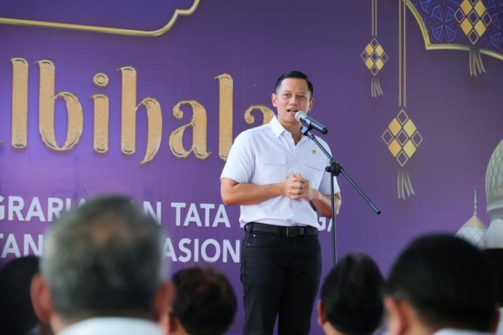 Halal Bihalal Kementerian ATR BPN  Menteri AHY Ajak Jajarannya Jaga Integritas